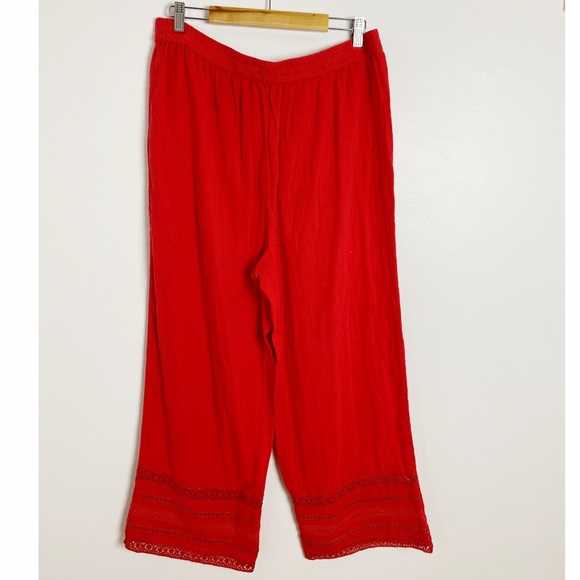 Anthropologie Saturday Sunday Red Embroidered Pant - Picture 3 of 5